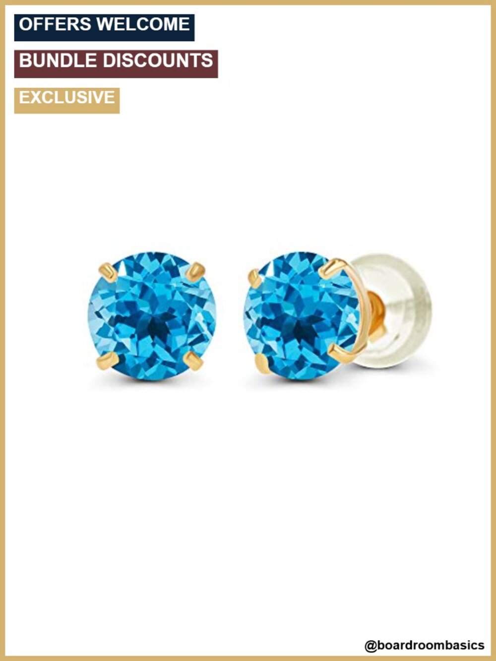 14K Solid Gold Genuine Gemstone Birthstone Stud Earrings for Women